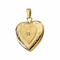 14K Yellow .005 CTW Diamond Heart Locket